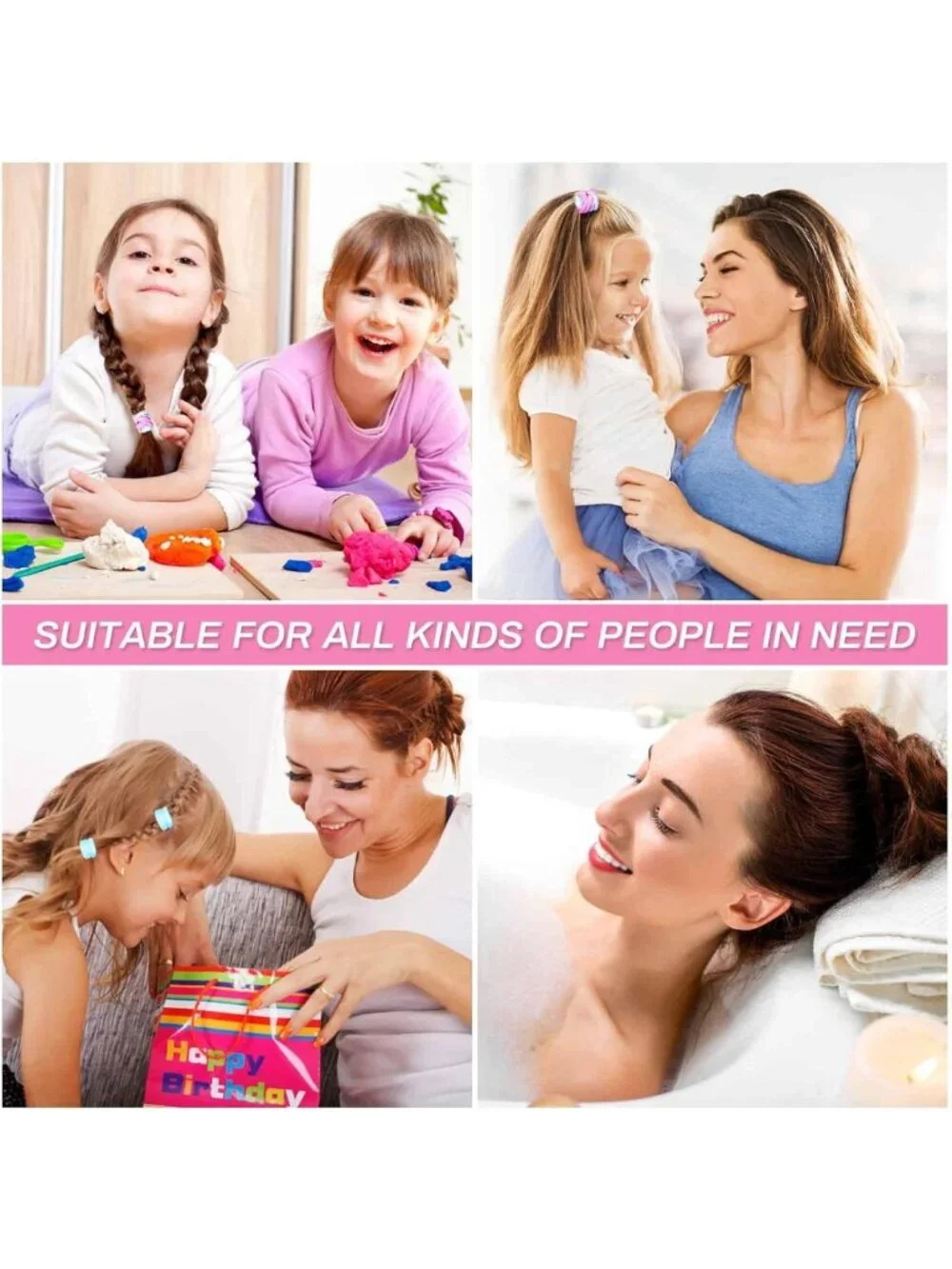 54Pcs Soft Hair Ties for Girls & Women - No Damage Elastic Bands for All Hair